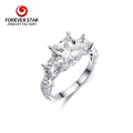 White Moissanite Diamond Wedding Ring